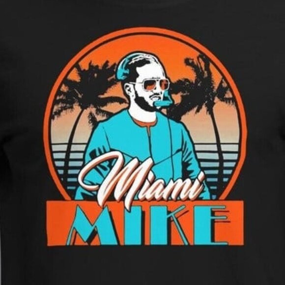Miami Mike Dolphins Football Graphic T-Shirt NFL Team Fan Casual Gift Tee 91 - Picture 2 of 5